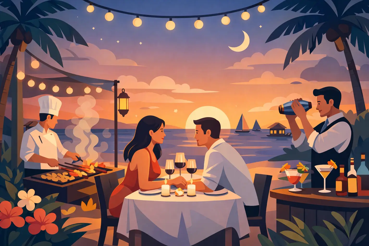 Romantic Outdoor Dining Aruba Couples Remember